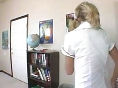 Nice Nerdy blonde schoolgirl gets fucked all around classroom