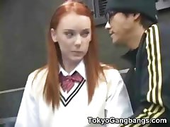 Redhead Coed Abused in Tokyo!