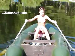 Amateur french Natasha in the boat