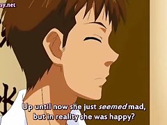 Anime with huge boobs gets cumshot