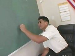 A sexy latina schoolgirl is late for class and gives up the ass to please her teacher