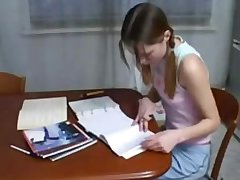 Step Brother Helping Teen Sister with Homework