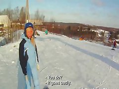 Snowboarder chick loves cock