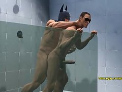 Robin and Batman's hot steamy shower sc